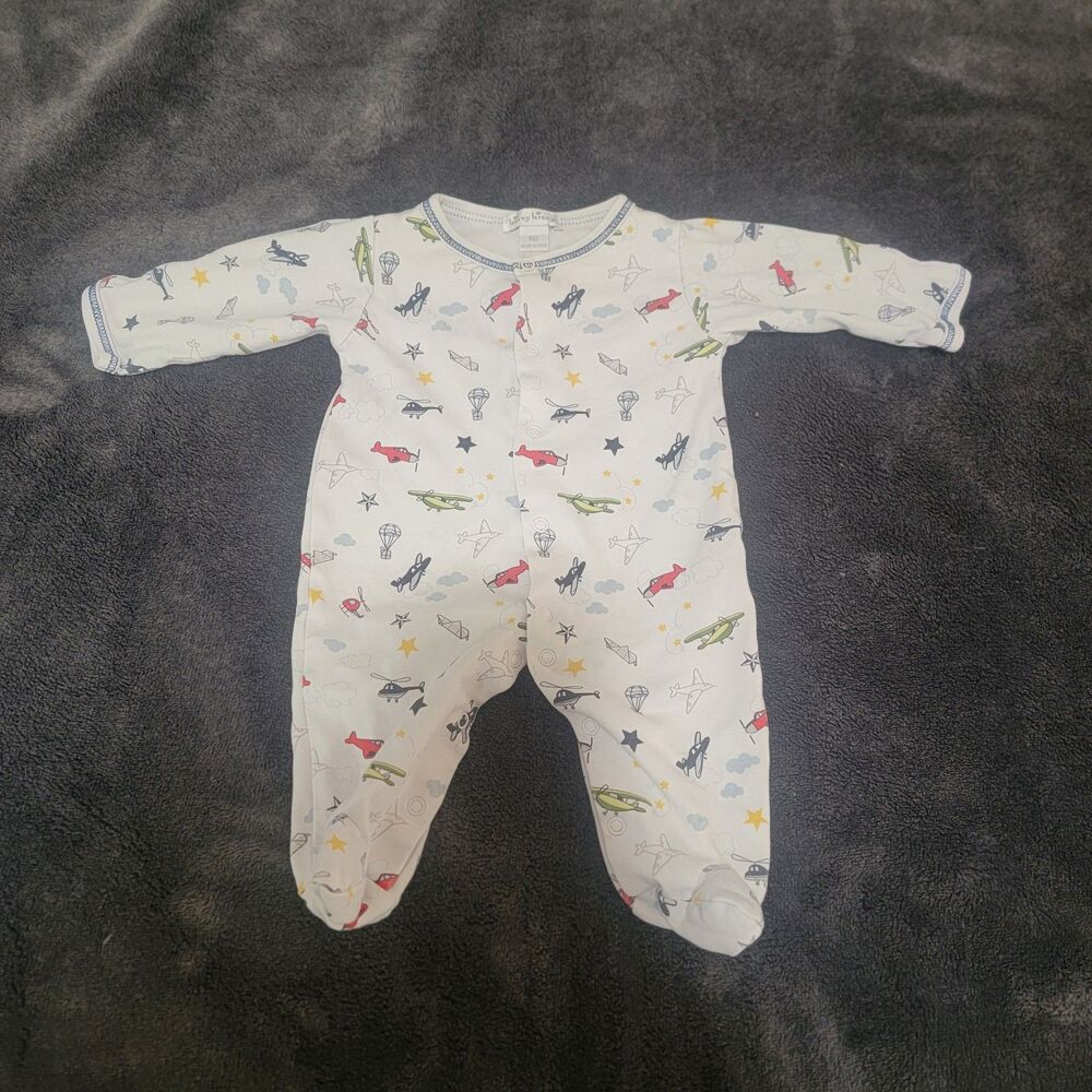Kissy Kissy Airplane Snap Button Sleeper Sz NB